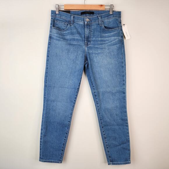 J. Brand Mid Rise Crop Skinny Jeans Women's 30 Eco Wash Denim NWT - Picture 2 of 12